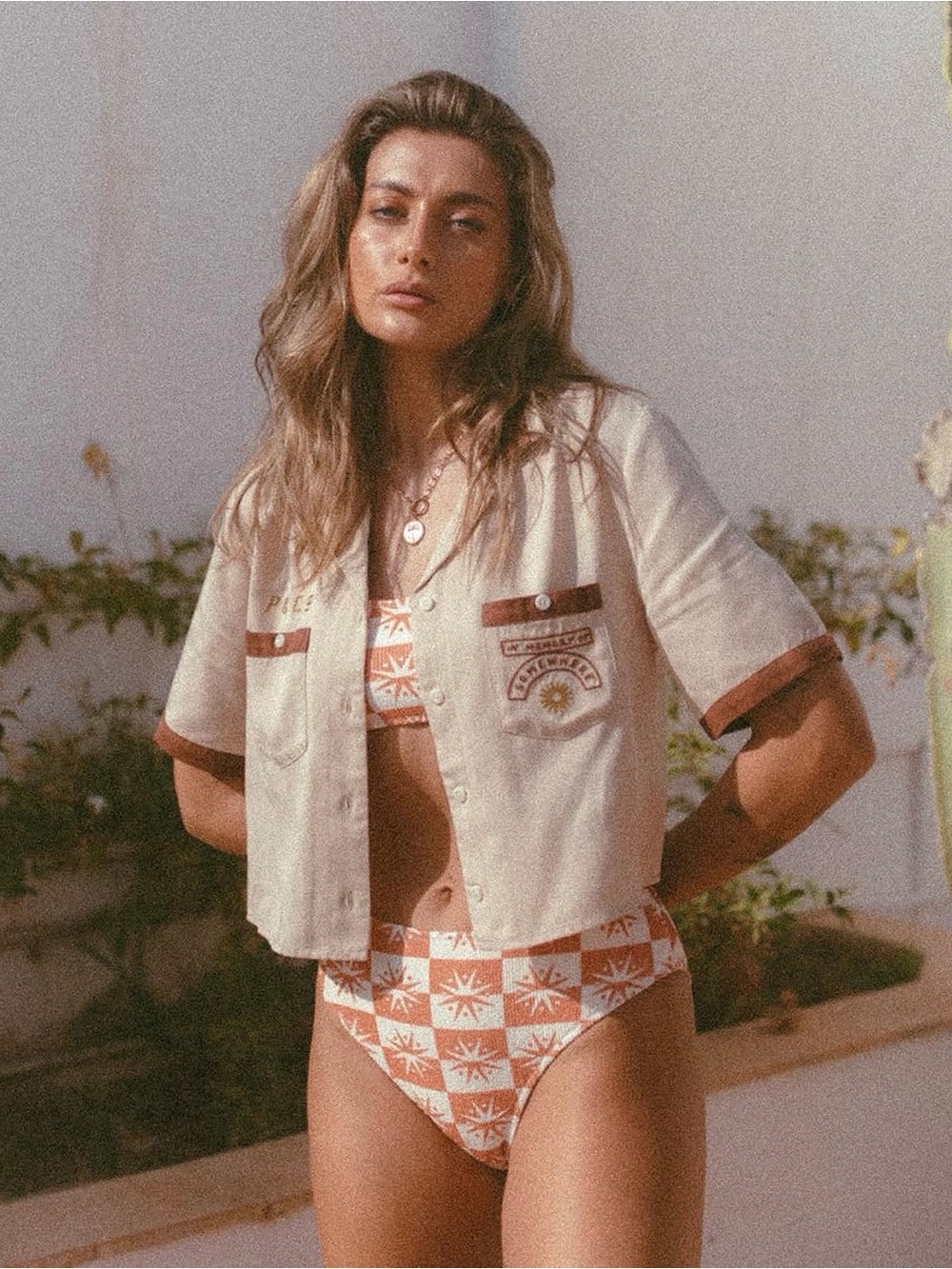P&Co Chasing Sunsets Cropped Bowling Shirt - Picture 4 of 4